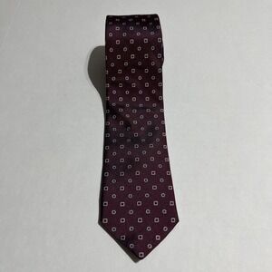 Daniel Cremieux Tie 100% silk Red  58 x3 made‎ in italy  C-6